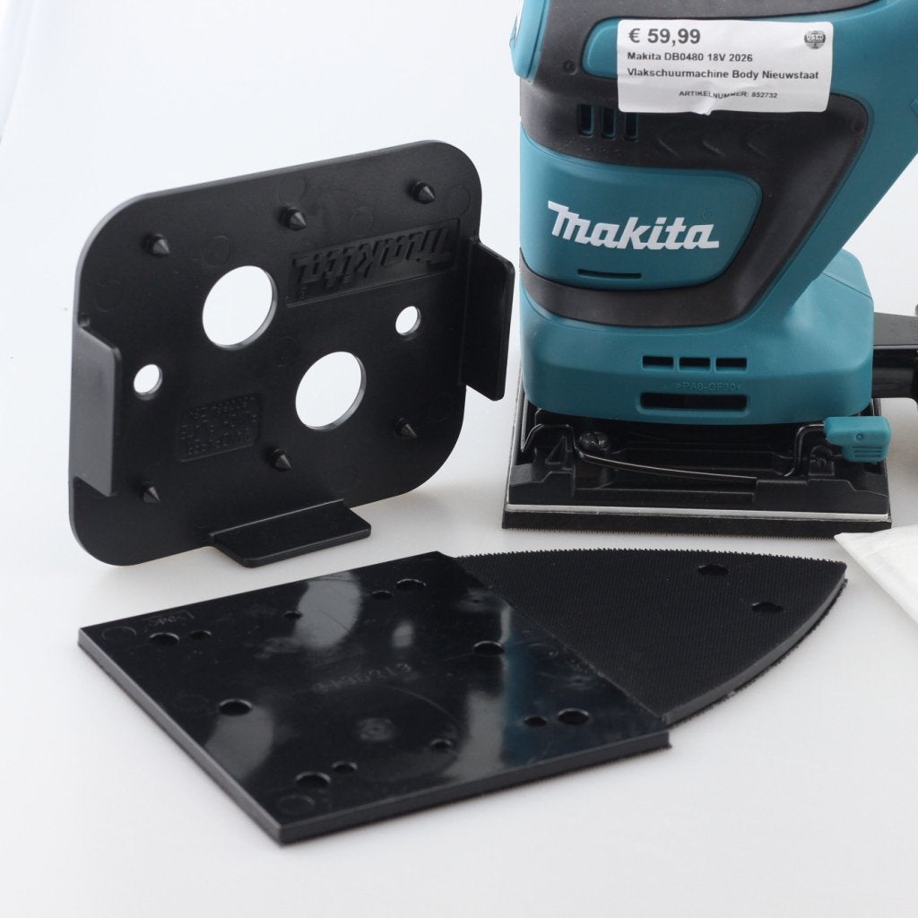 Makita DB0480 18V 2026 Vlakschuurmachine Body Nieuwstaat, Makita, Zo goed als nieuw, Support@makita.com, Makita Corporation, 3-11-8, Sumiyoshi-cho, 
Anjo, Aichi 446-8502
Japan