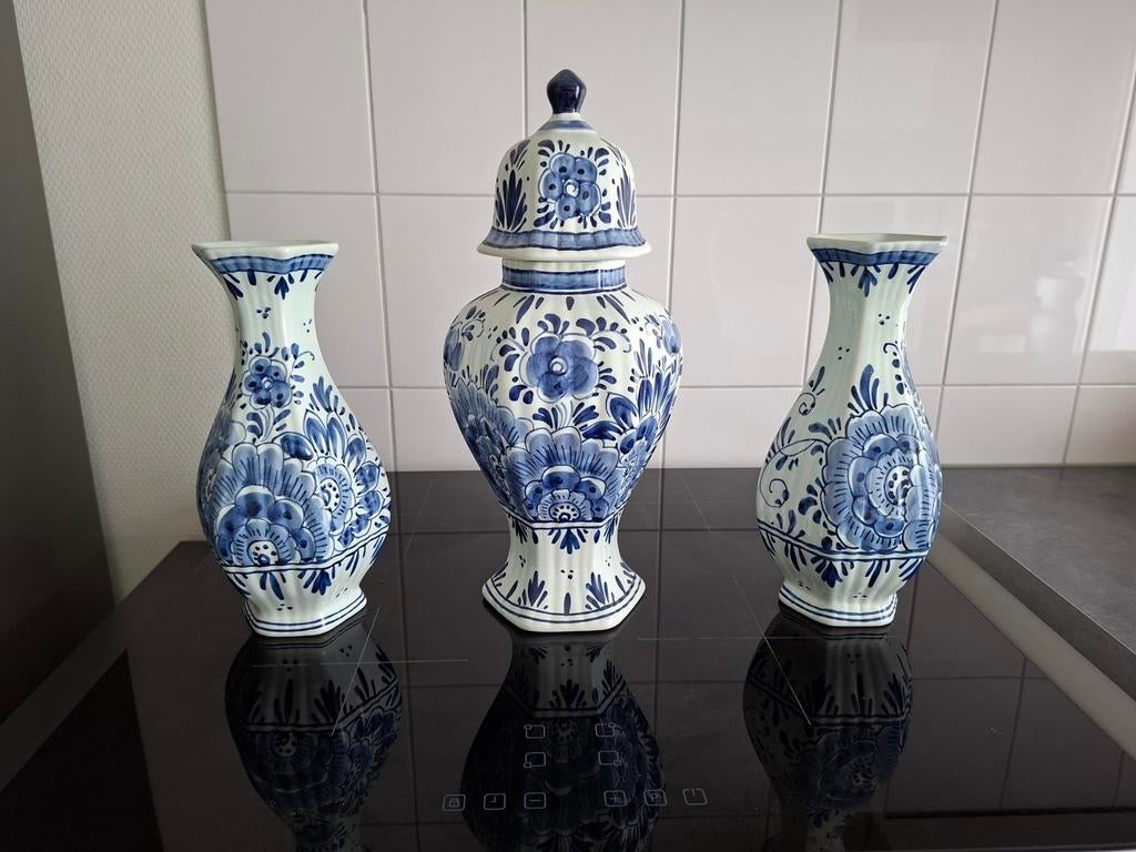 Delfts Blauw Vazen Set - Handgeschilderd Holland, Ophalen