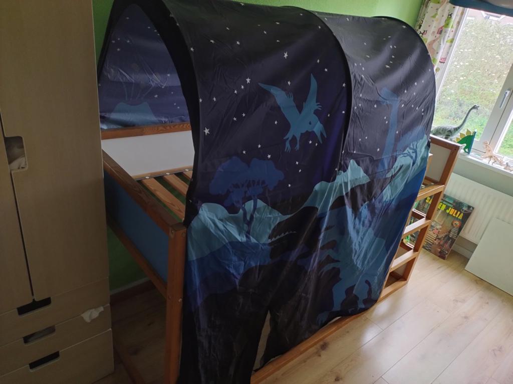 Ikea kura Halfhoogslaper eventueel met tent, Gebruikt, Eenpersoons, Ophalen of Verzenden, 90 cm