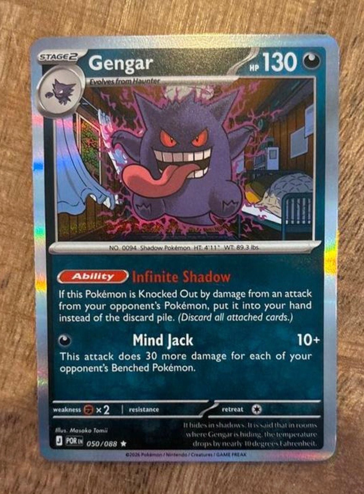 Gengar 050/088 Holo Pokémon Kaart - Zo goed als nieuw, Ophalen of Verzenden, Zo goed als nieuw, Losse kaart, Foil