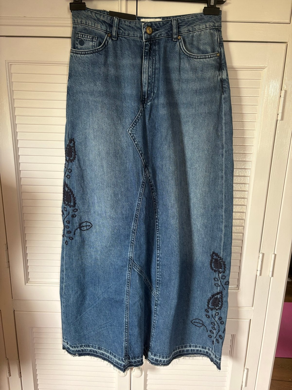 Dnm Pure Elvis spijkerrok met borduursel - Maat 29, Kleding | Dames, Blauw, Nieuw, Ophalen of Verzenden, Maat 36 (S)