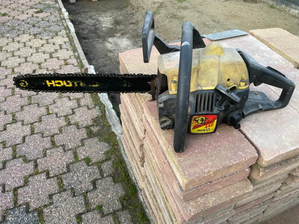 Benzine Kettingzaag met Aspen en Kettingzaagolie, Ophalen, Gebruikt