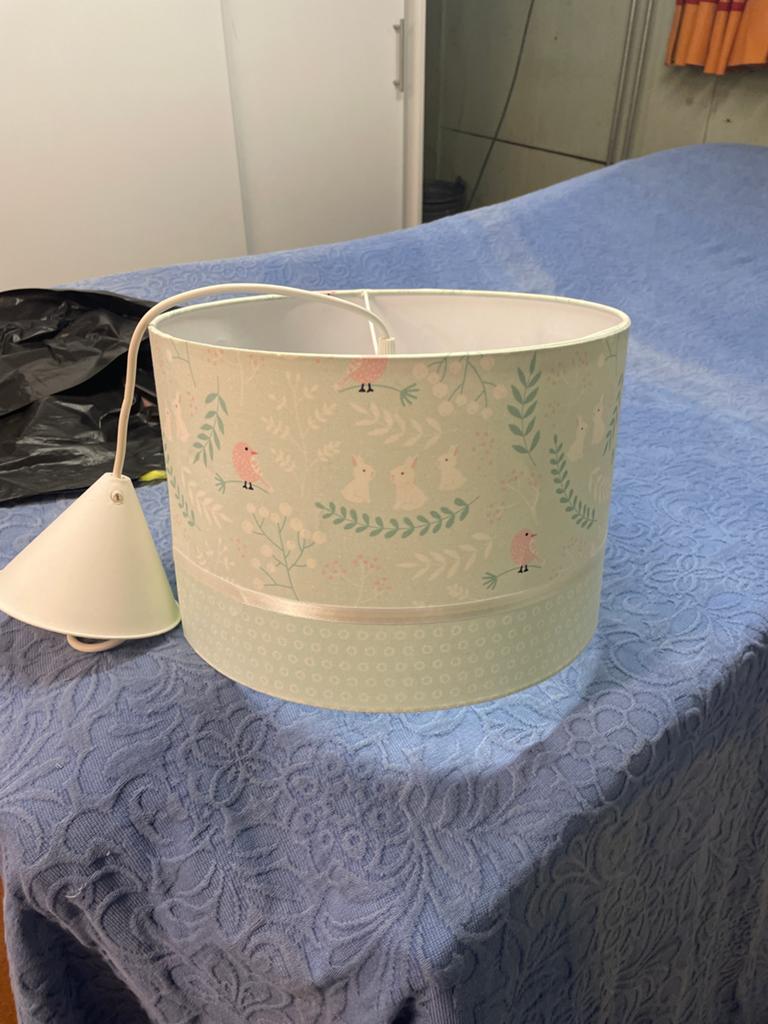 Gratis Leuke kinderlamp met konijntjes en vogeltjes, Ophalen, 25 tot 50 cm, Wit, Rond