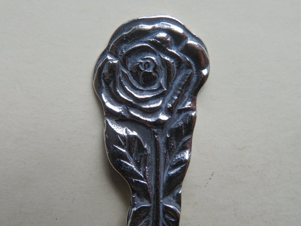 Verzilverd lepeltje Roos / bloem, Antiek en Kunst, Antiek | Bestek, Verzenden