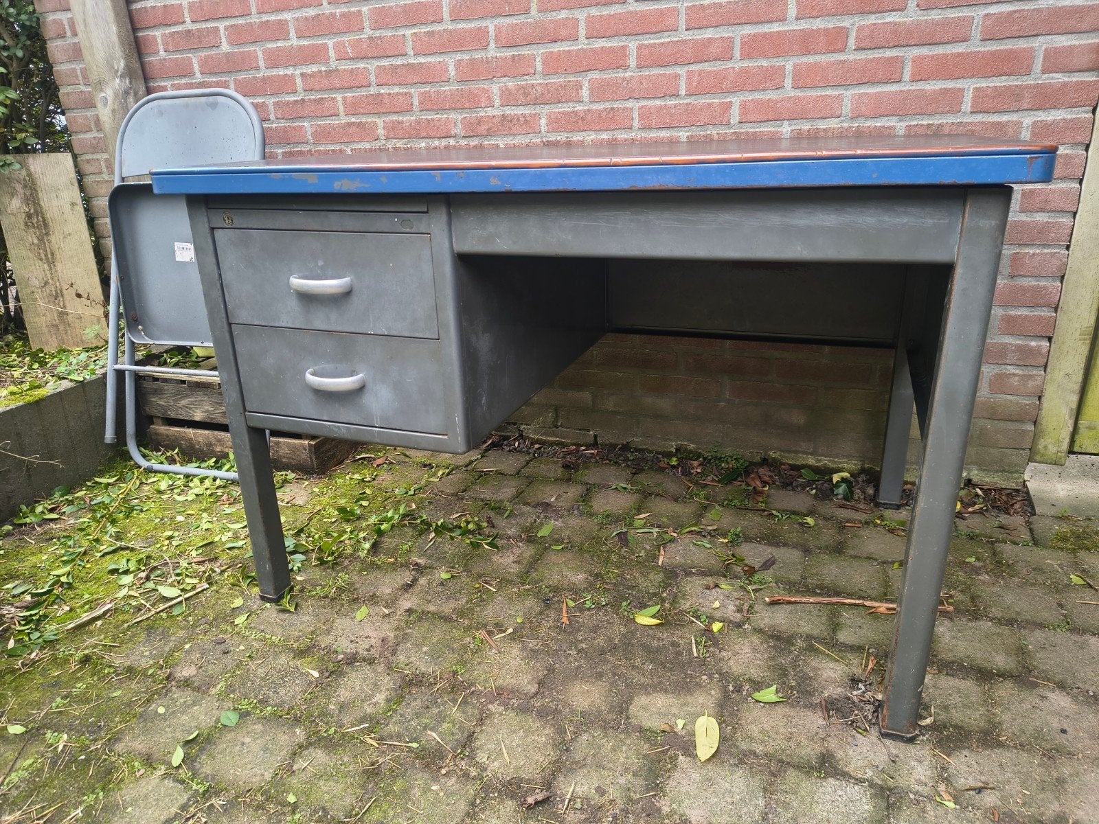 Vintage jaren 50 bureau Gispen, Ophalen, Gispen, Gebruikt, Metaal