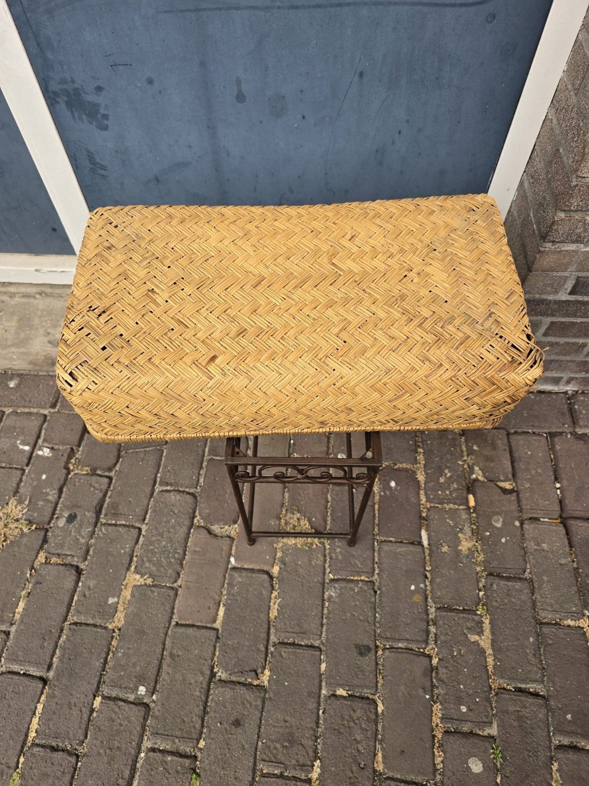 Antiek rieten koffertje / mand, Ophalen of Verzenden