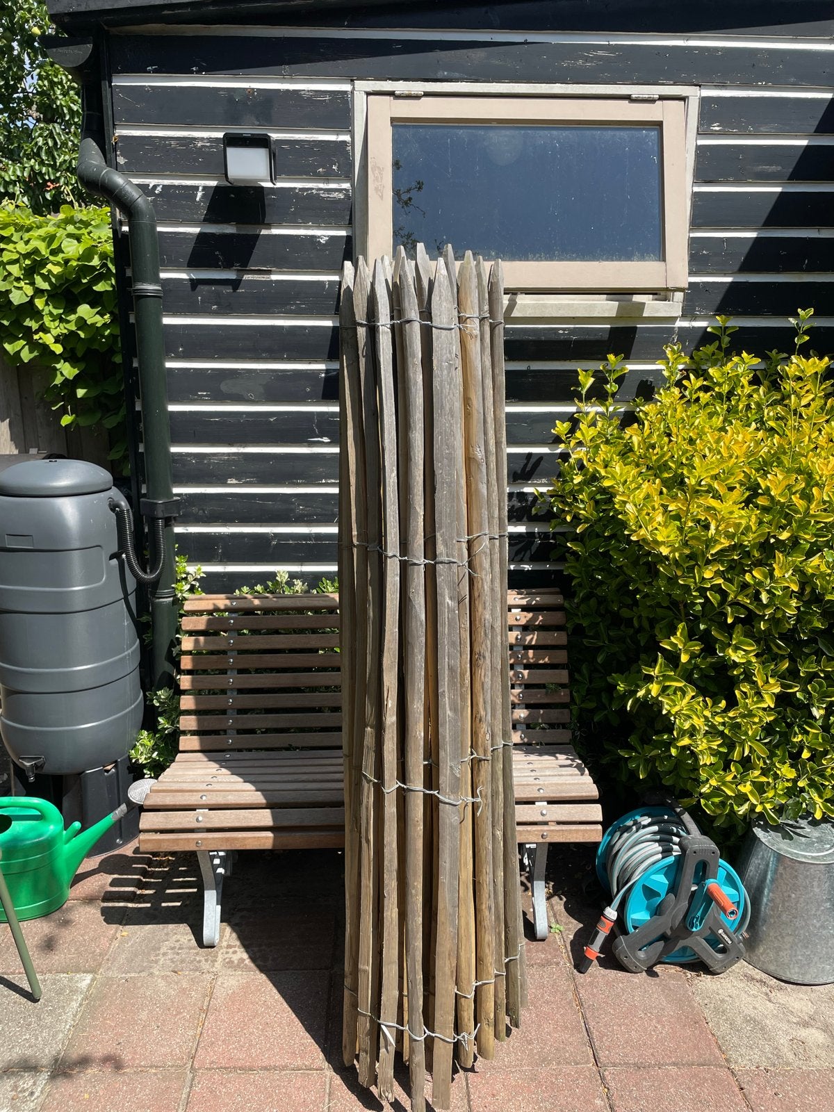 Schapenhek van minimaal 3 meter, 1.70m hoog, Ophalen, Gebruikt, Hout, Tuinhek