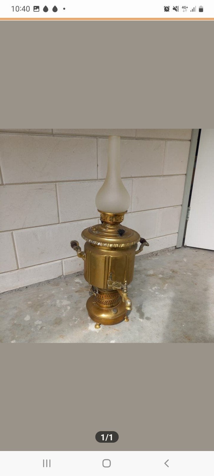 Antieke koperen samovar met lamp, Ophalen of Verzenden