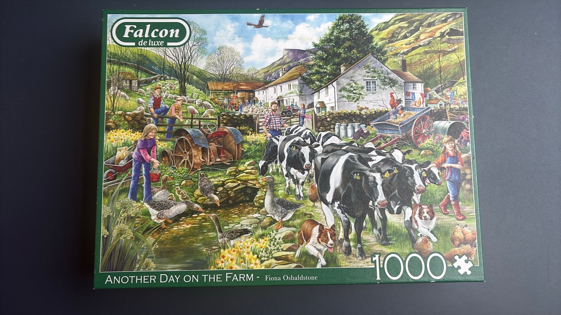 Falcon puzzel 1000 stukjes - another day on the farm, Ophalen, 500 t/m 1500 stukjes, Zo goed als nieuw