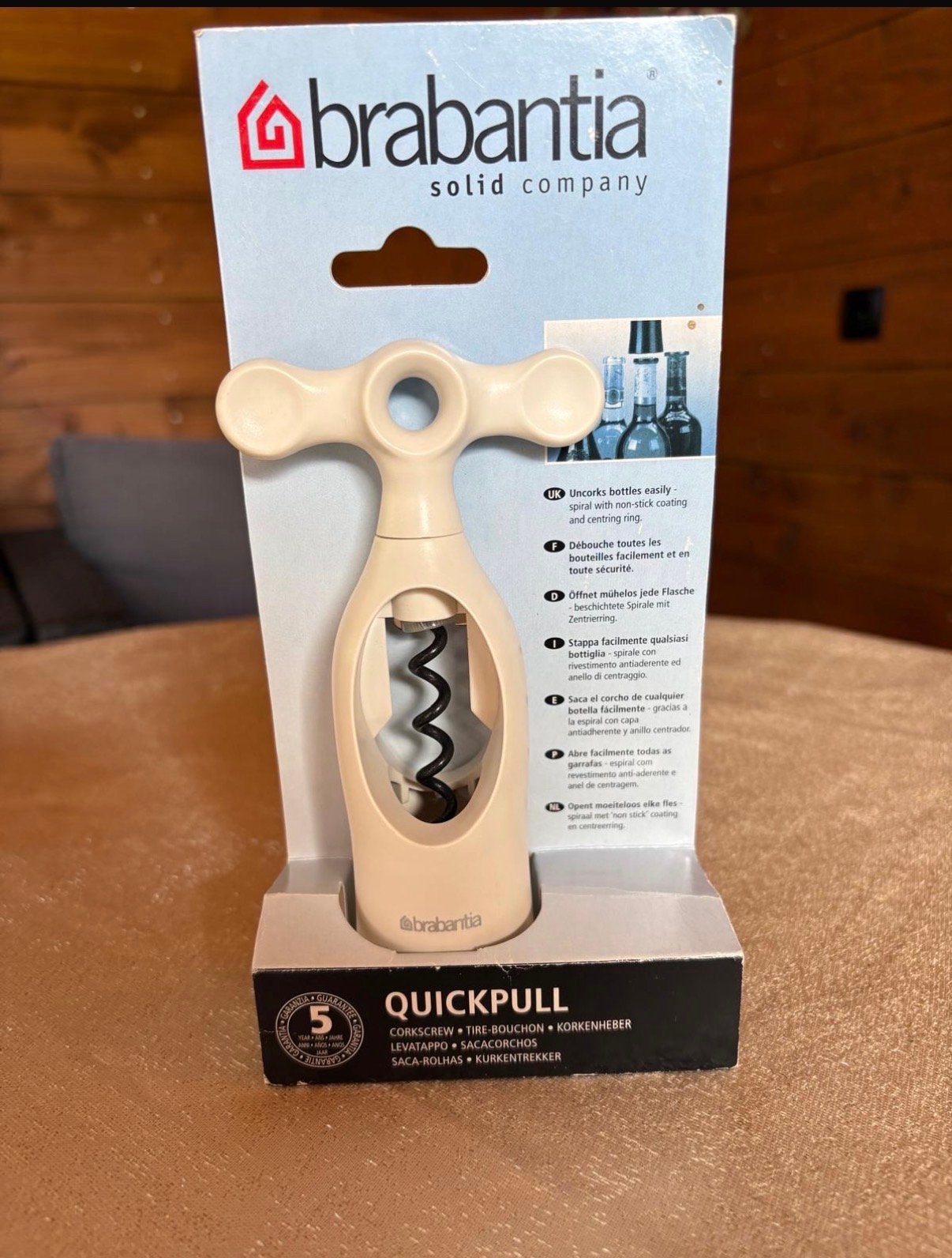 Brabantia Quickpull Kurkentrekker - Nieuw in verpakking, Beige, Overige typen, Kunststof, Nieuw