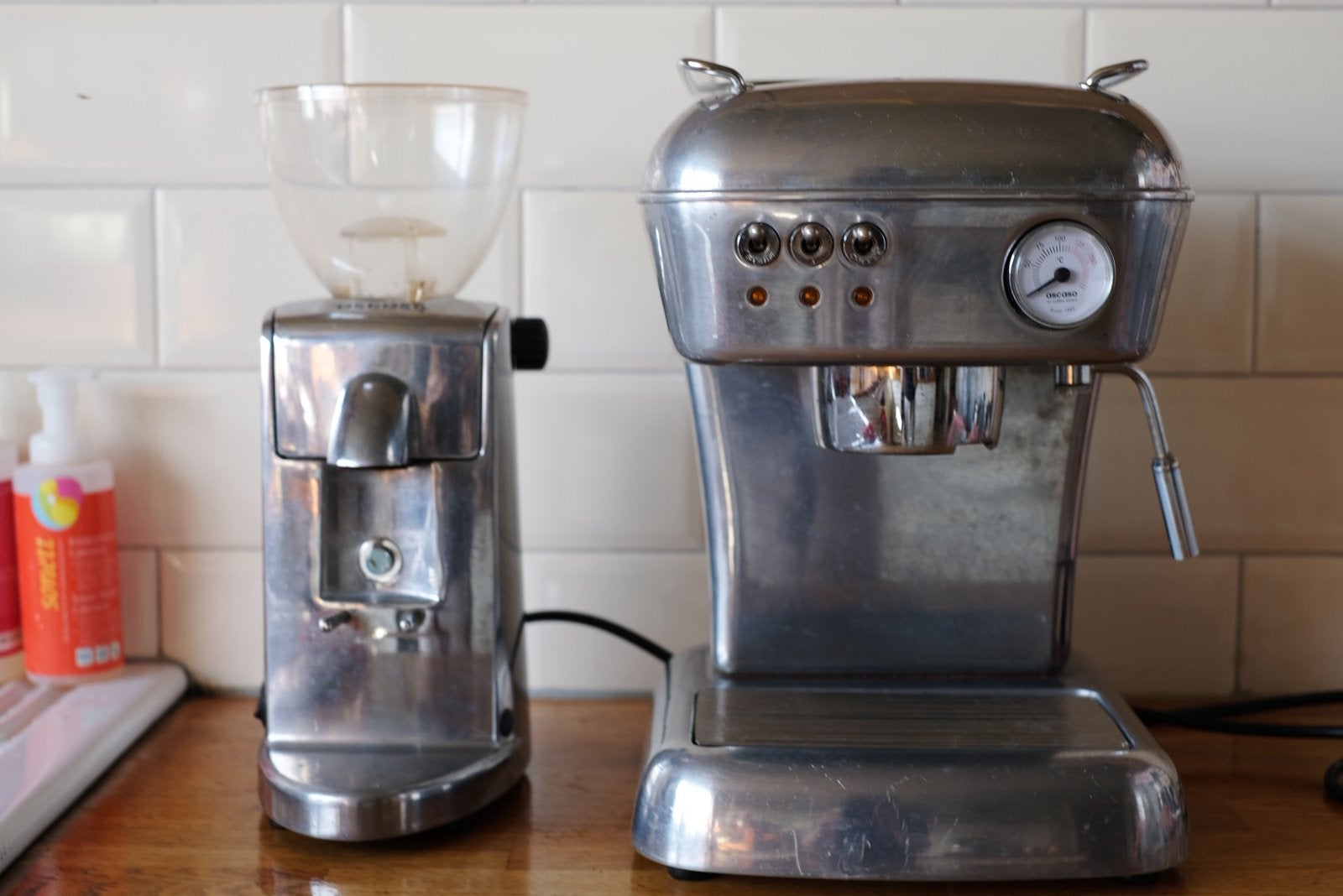 Ascaso Dream koffiemachine & I-2 Mini bonenmaler set, Ophalen, Gebruikt, Espresso apparaat, Afneembaar waterreservoir