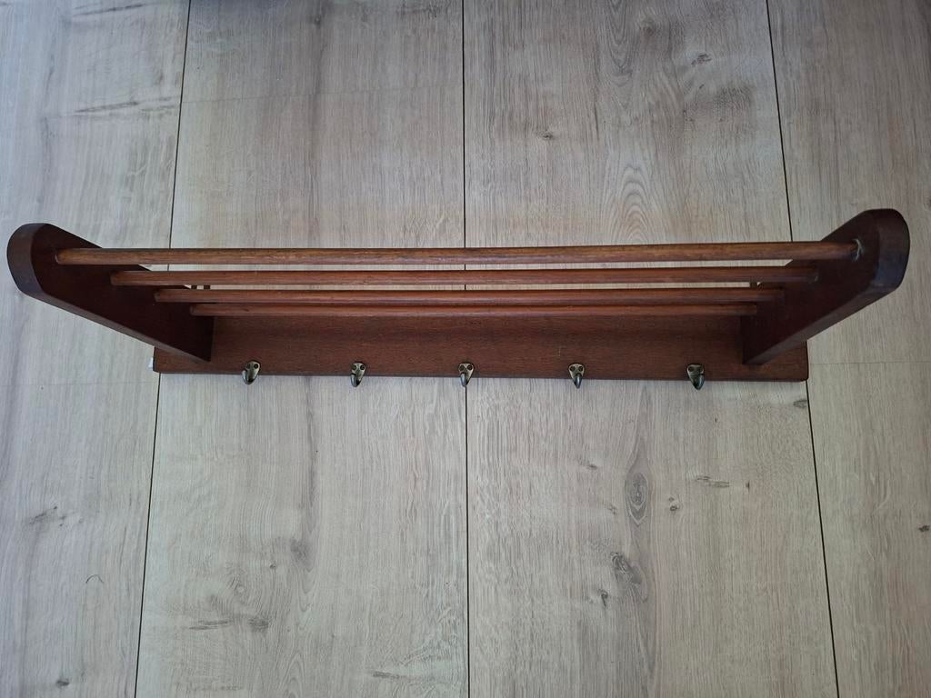 Vintage retro keukenrek pannenrek Piet Zwart Bruynzeel j 50., Gebruikt, Bruin, Minder dan 100 cm, 25 tot 50 cm