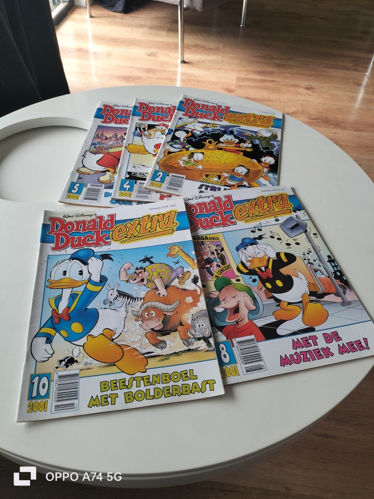 5 Donald Duck Extra strip comics uit 2001, Boeken, Stripboeken, Gelezen, Meerdere stripboeken, Ophalen
