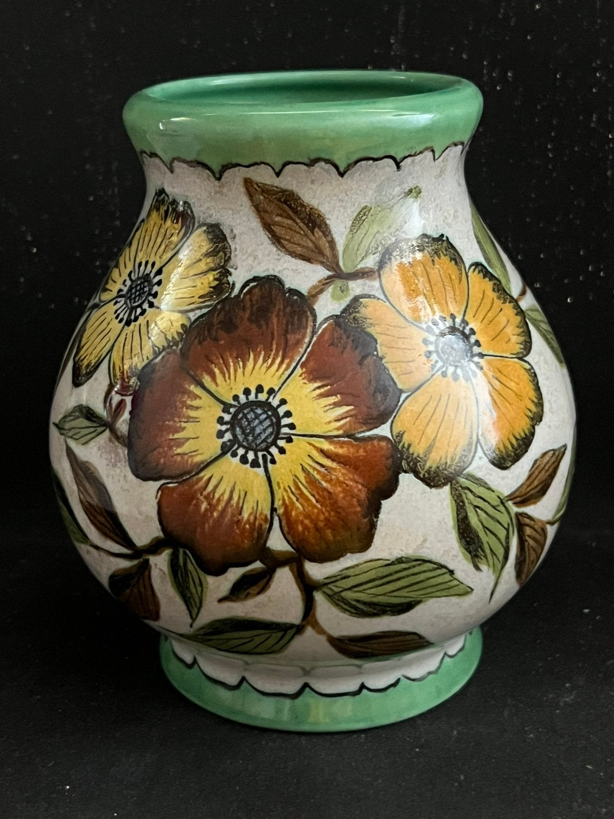 Vintage bloempot Goude flora, Ophalen of Verzenden