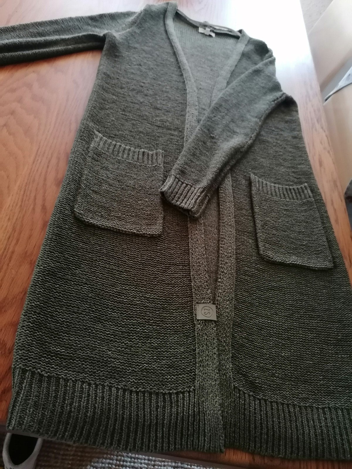 Zusss lang vest S/M - Groen gebreid vest nieuw met zakken, Verzenden, Nieuw, Maat 36 (S), Groen