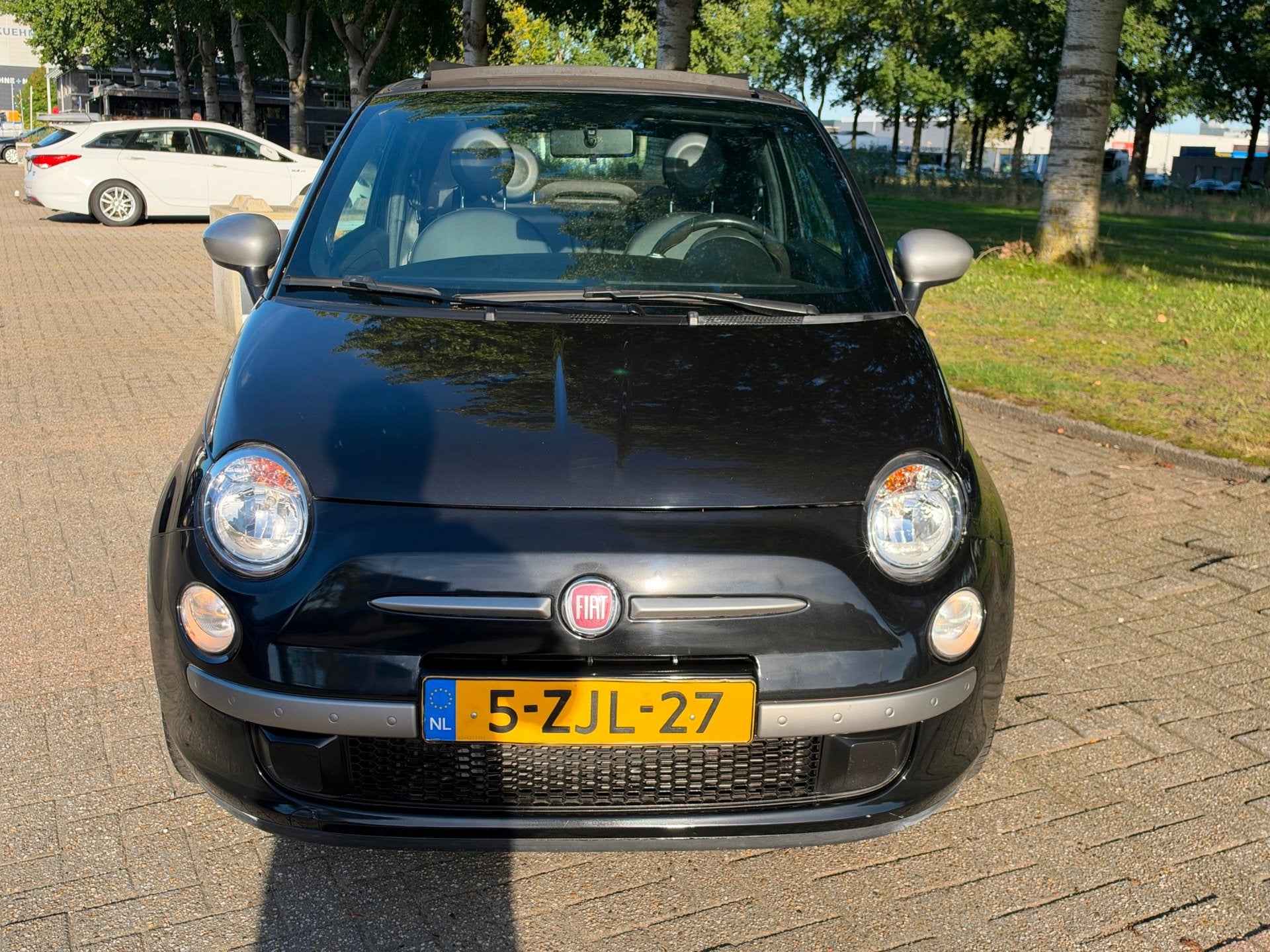 Fiat 500 C 0.9 TwinAir Turbo 500S, Auto's, Gebruikt, Cabriolet, Leder en Stof, Zwart