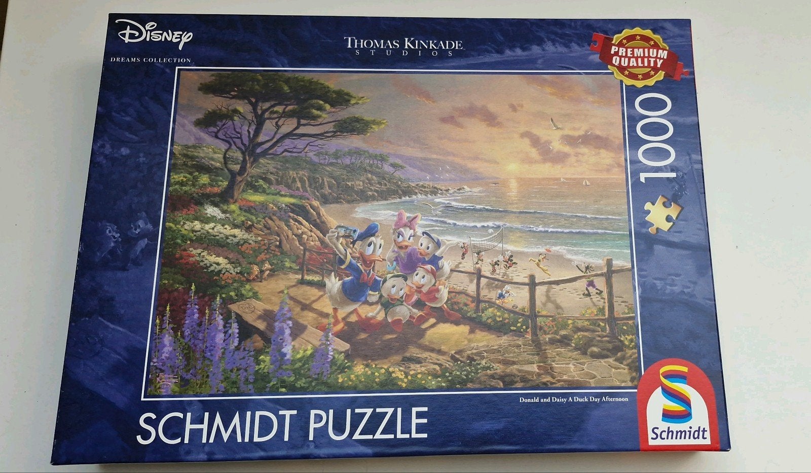 Thomas Kinkade Donald Duck Puzzel 1000 stukjes, Ophalen of Verzenden, 500 t/m 1500 stukjes, Zo goed als nieuw, Legpuzzel