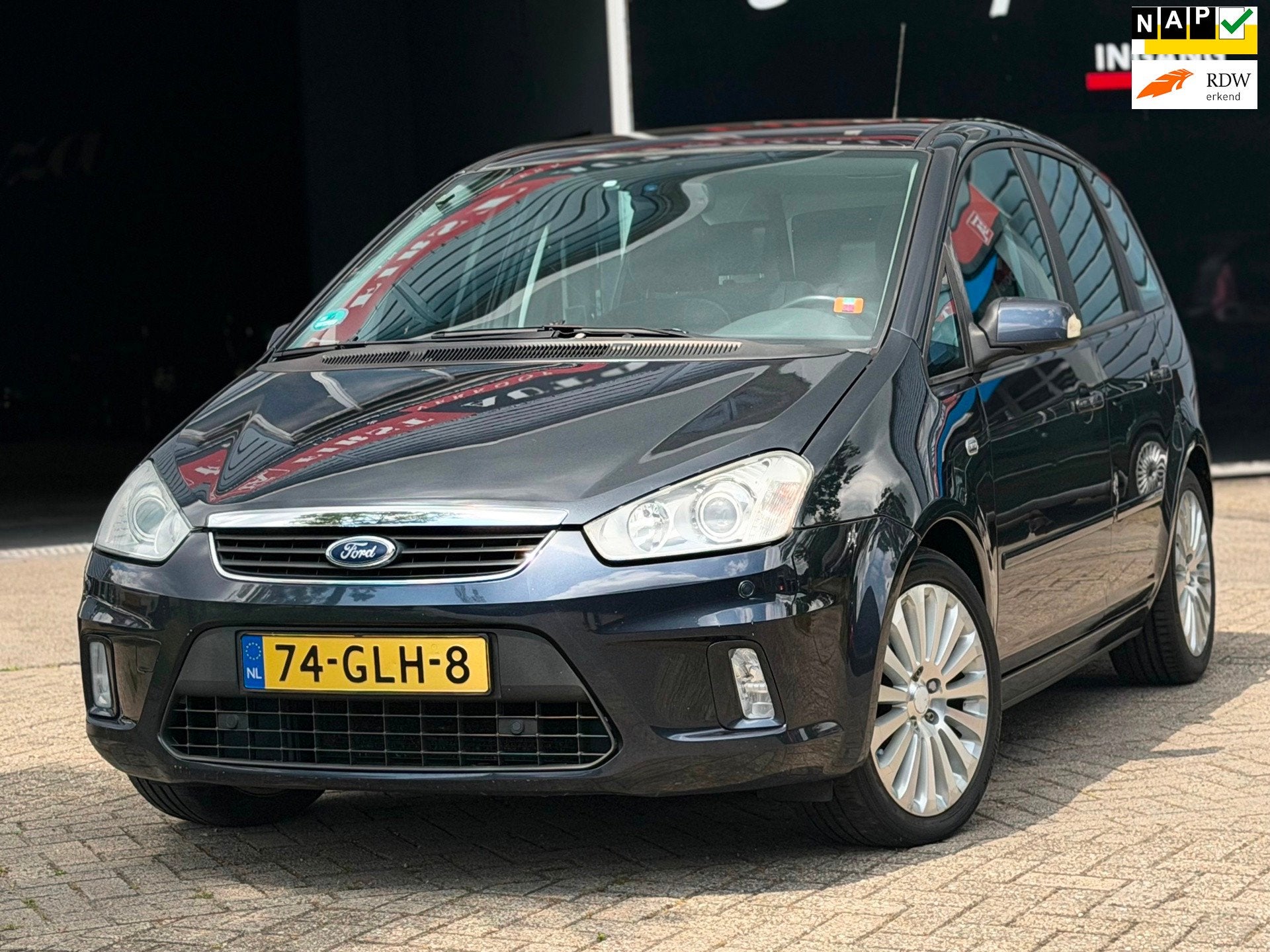 Ford C-Max 2.0-16V Titanium AUTOMAAT PANO/LEDER/CRUISE | NET, Auto's, Ford, Gebruikt, Zwart, Origineel Nederlands, Bedrijf
