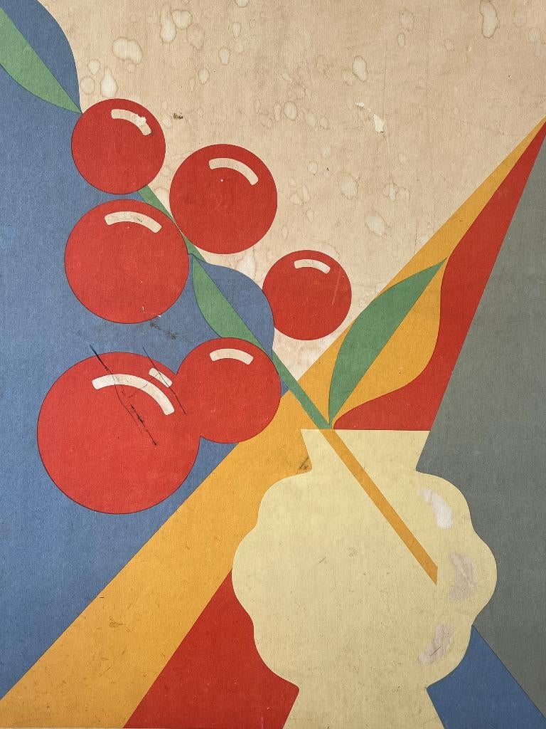 Art deco jaren 20 30 Nieuwe Wandplaten vaas met bloemen, Antiek en Kunst, Antiek | Schoolplaten, Ophalen of Verzenden, Geschiedenis