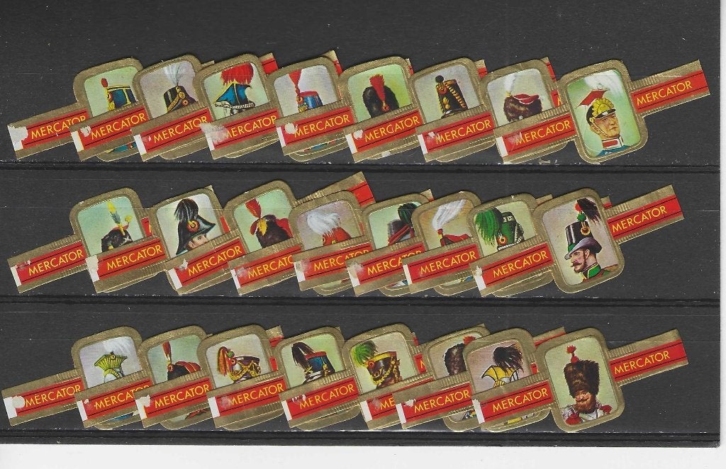 reeks 5063   hoofddeksels  1-24 sigarenbanden, Ophalen of Verzenden, Zo goed als nieuw, Sigarenbandjes
