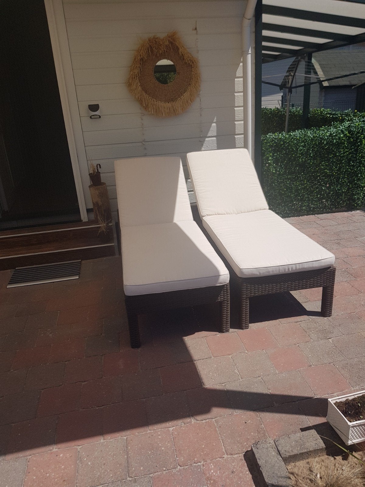 tuin loungebedden, Ophalen, Gebruikt, Wicker, Verstelbaar
