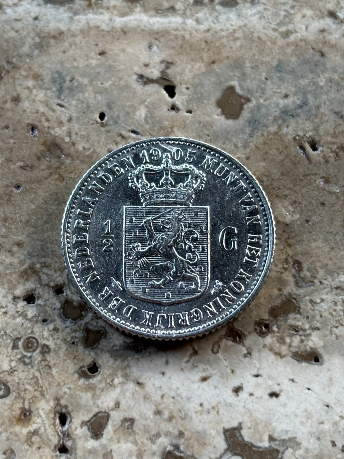 1/2 gulden 1905 Wilhelmina, hele mooie kwaliteit, ½ gulden, Zilver, Ophalen of Verzenden, Koningin Wilhelmina