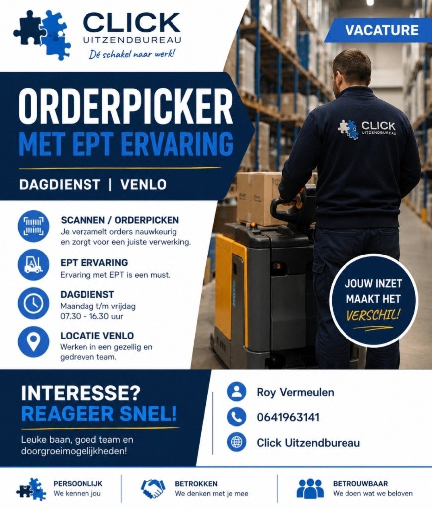Vacature, 33 - 40 uur, LBO / VMBO, Starter, Freelance of Uitzendbasis
