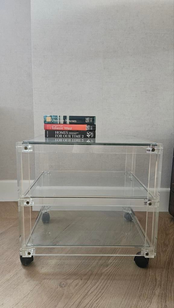 Vintage serveerwagen plexiglas, Ophalen, 70 tot 120 cm