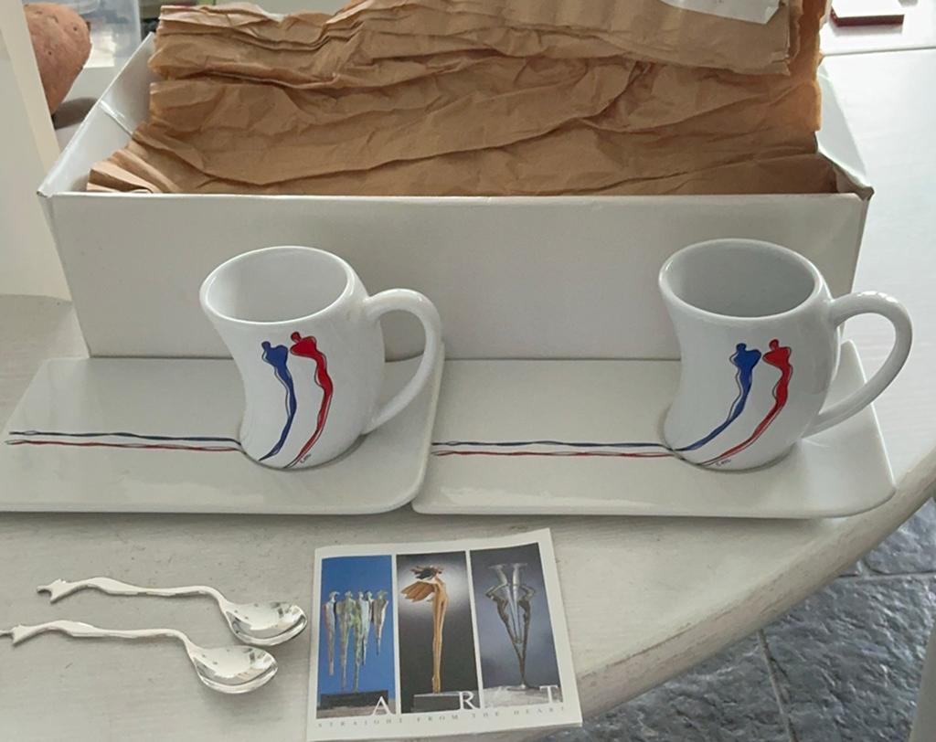 2x Kop en Schotel van Corry Ammerlaan Van Niekerk. Artihove., Antiek en Kunst, Kunst | Designobjecten, Ophalen of Verzenden