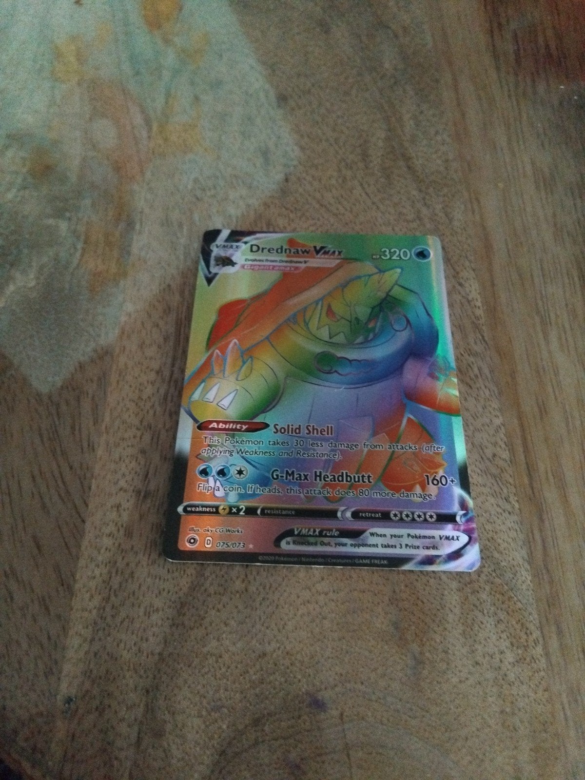 Drednaw VMAX Rainbow Rare Pokémon Kaart, Ophalen, Zo goed als nieuw, Losse kaart, Foil