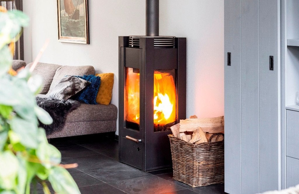 Austroflamm Tria design houtkachel – 6 kW – zeer nette staat, Huis en Inrichting, Ophalen, Gebruikt, Houtkachel, Vrijstaand