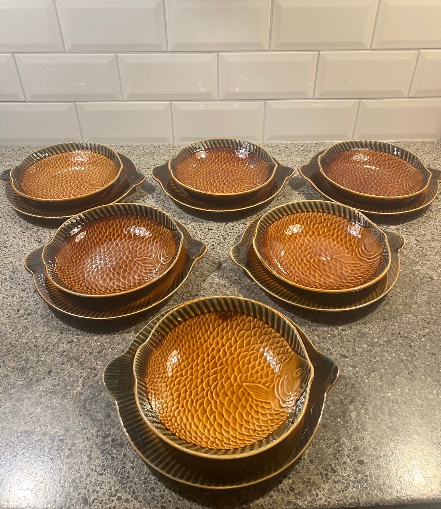 Sarreguemines jaren 60 vis servies, Ophalen of Verzenden