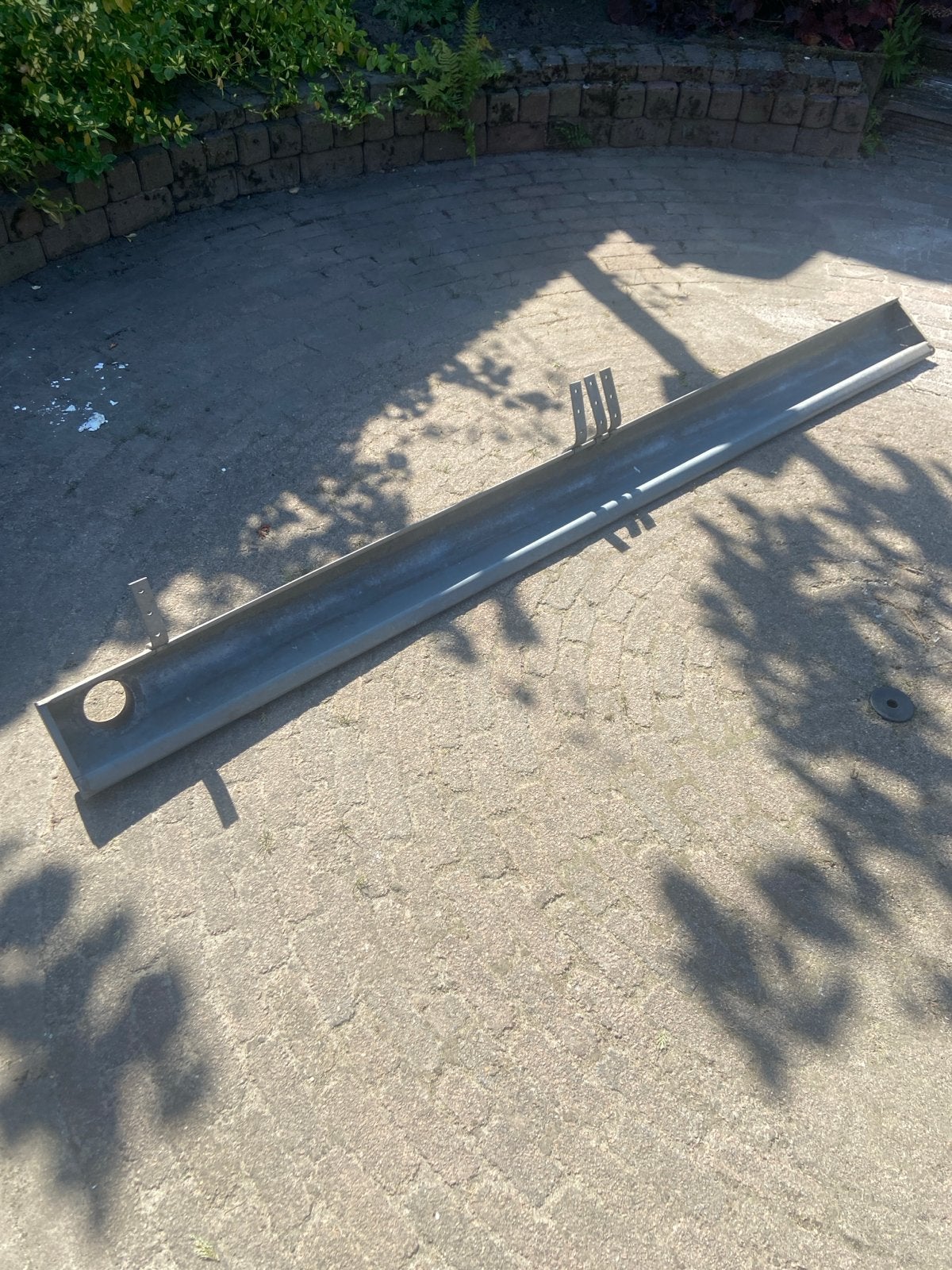 Dakgoot zink 2090/160 met 4 beugels - Zeer goede staat, Doe-het-zelf en Verbouw, Buizen en Afvoer, Overige typen, Ophalen of Verzenden