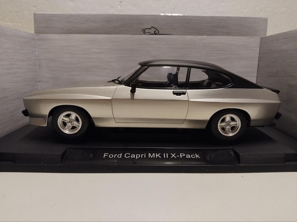Ford Capri MK-II X-Pack silverline Mcg 1:18 KRD, Ophalen of Verzenden, Zo goed als nieuw, Auto, Overige merken