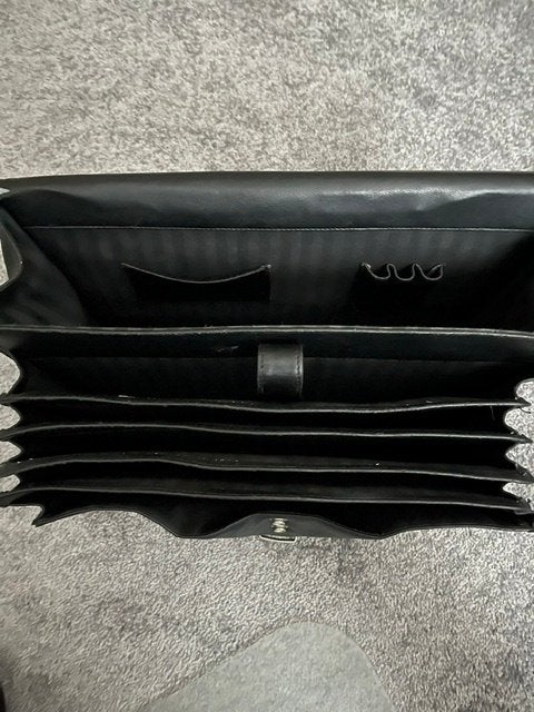 Akte/laptoptas van hoogwaardig rundleer, Zie tekst!, Gebruikt, Aktetas, Ophalen of Verzenden, Zwart