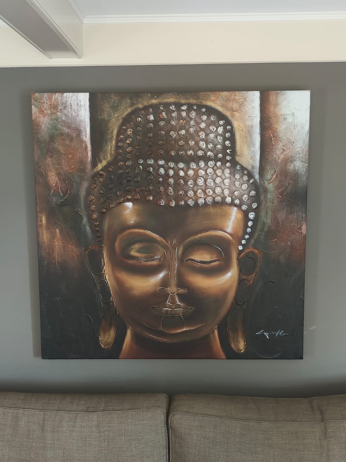 Boeddha schilderij canvas 3-D, Antiek en Kunst, Kunst | Schilderijen | Modern, Ophalen