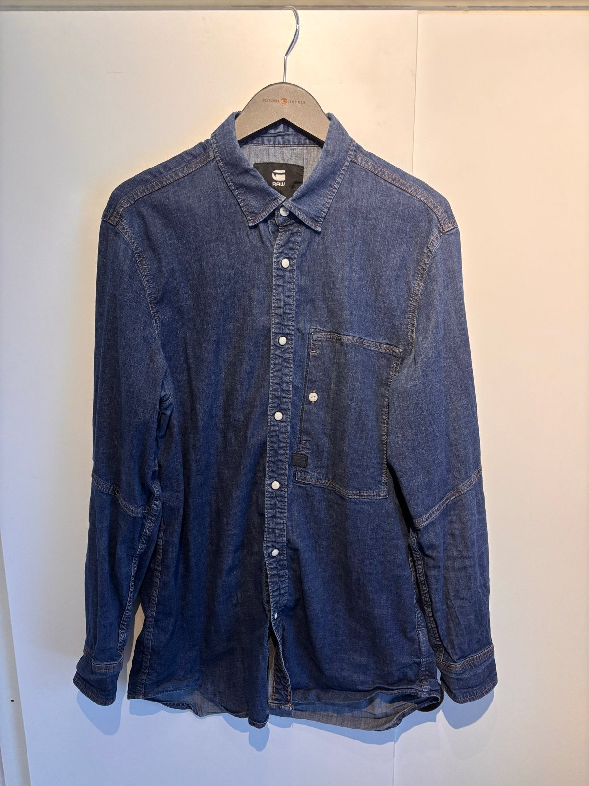 G-Star RAW Heren Spijkerblouse Maat L, Ophalen of Verzenden, Zo goed als nieuw, Blauw, Halswijdte 41/42 (L)