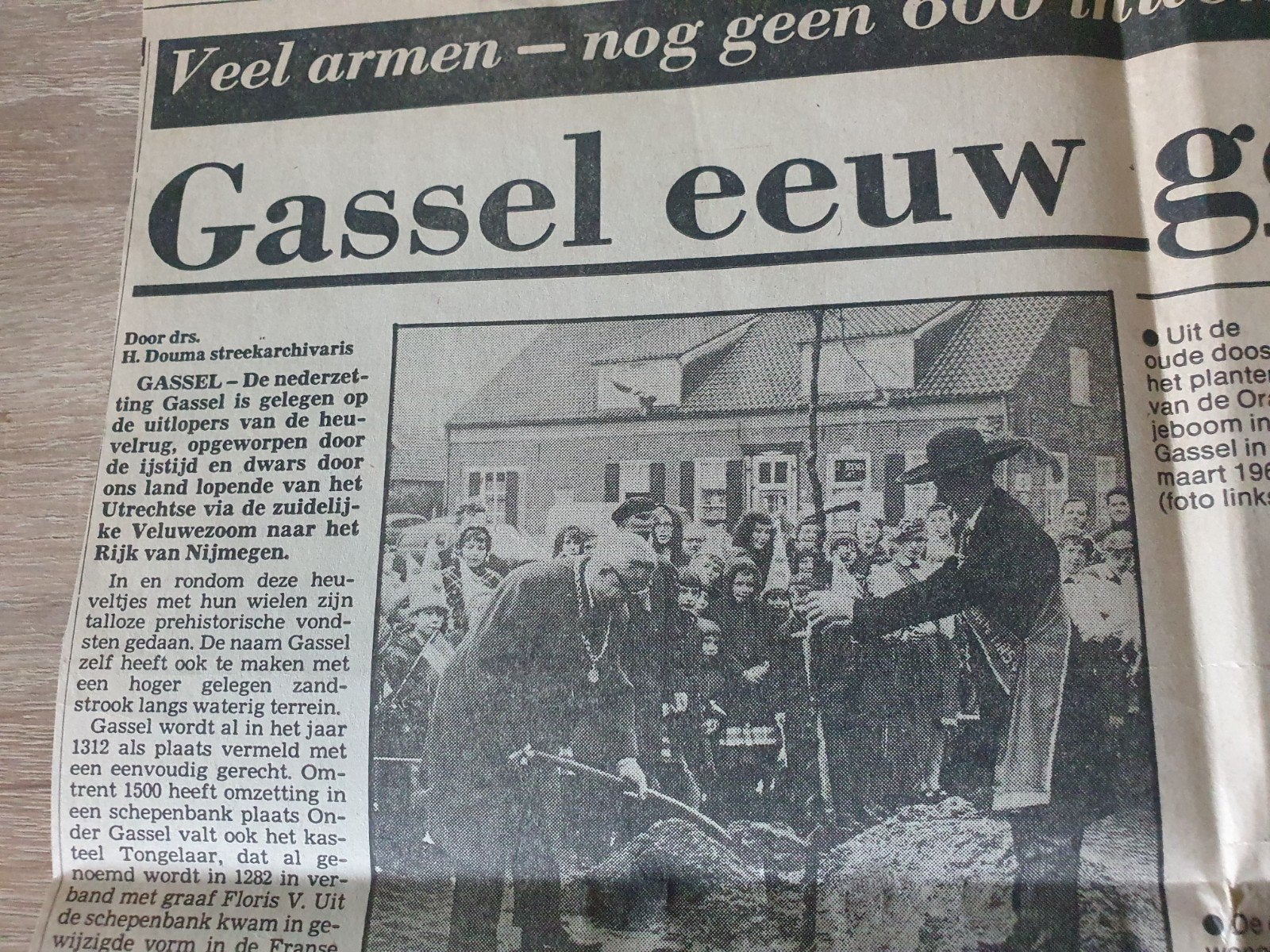 Kranten knipsel  Gassel land van cuijk Noord Brabant, Ophalen of Verzenden, Gelezen, Krant