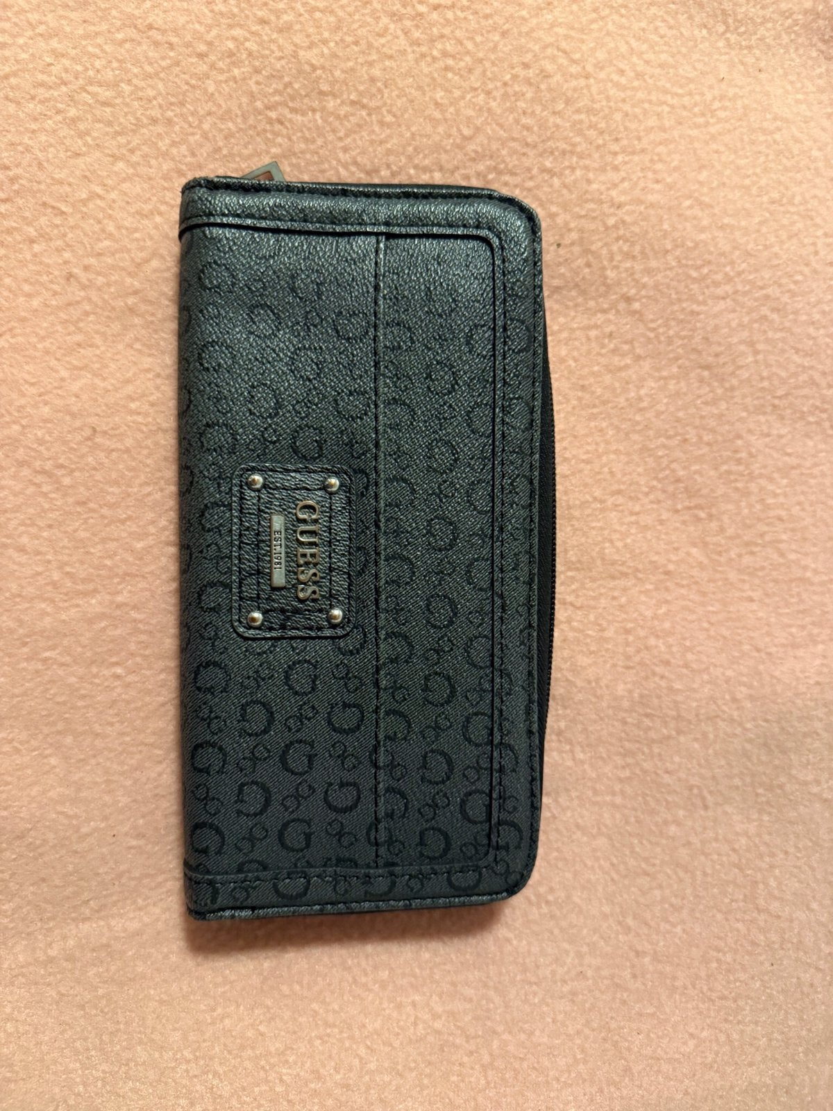 Guess portemonnee met rits - Zwart, Sieraden, Tassen en Uiterlijk, Portemonnees, Ophalen of Verzenden, Gebruikt, Zwart, Guess