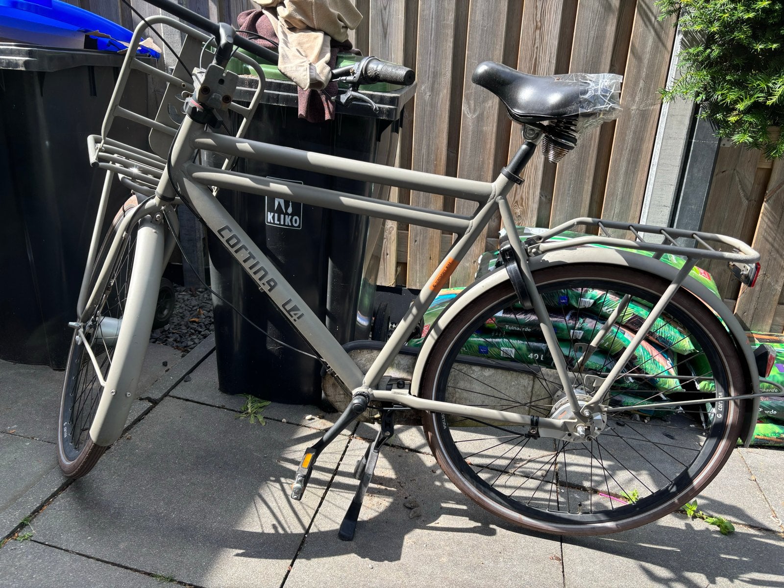Transportfiets heren cortina, Terugtraprem, Gebruikt, Versnellingen, Ophalen