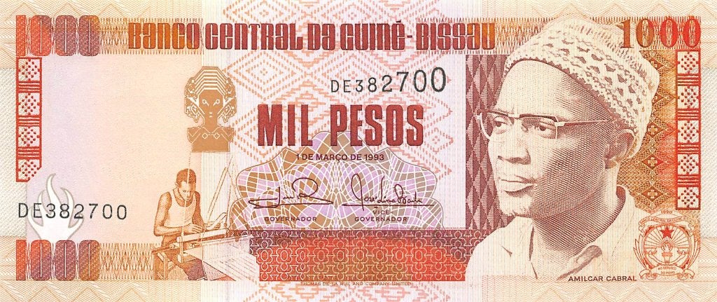 Guinea-Bissau 1000 Pesos 1993 Unc pn 13b, Ophalen of Verzenden, Overige landen, Los biljet