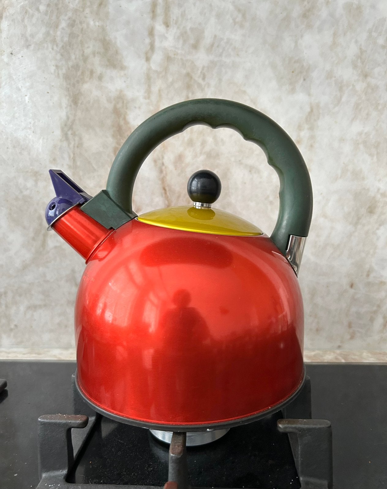 Kleurrijke vintage Memphis fluitketel, Ophalen of Verzenden
