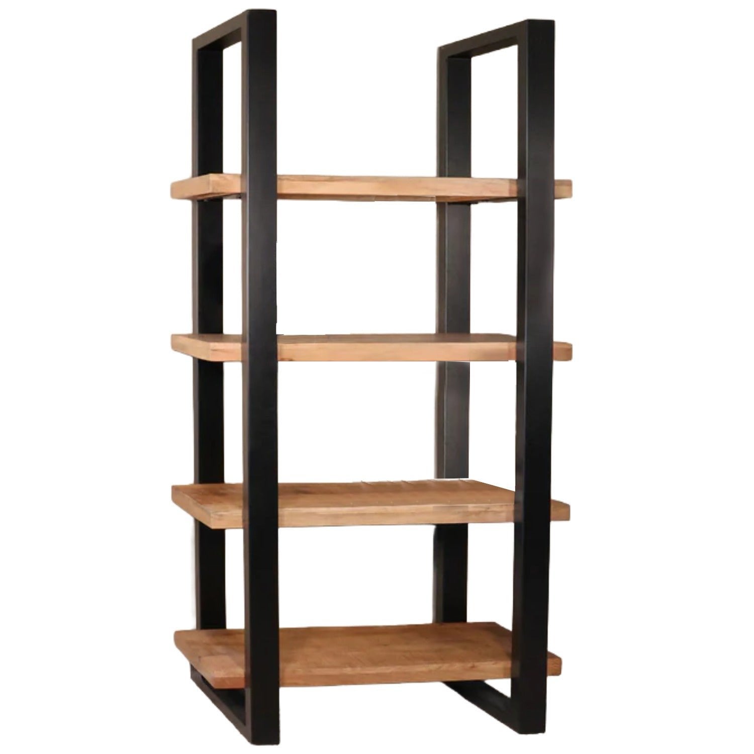 Boekenkast mangohout en metaal - Industrieel design, Ophalen, Met plank(en), 50 tot 100 cm, Zo goed als nieuw
