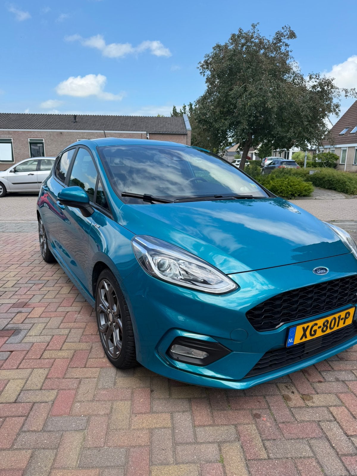 Ford Fiësta 1.0 Ecoboost 2018 - Turqoise blauw ST Line, Voorwielaandrijving, Zwart, Blauw, 49 €/maand