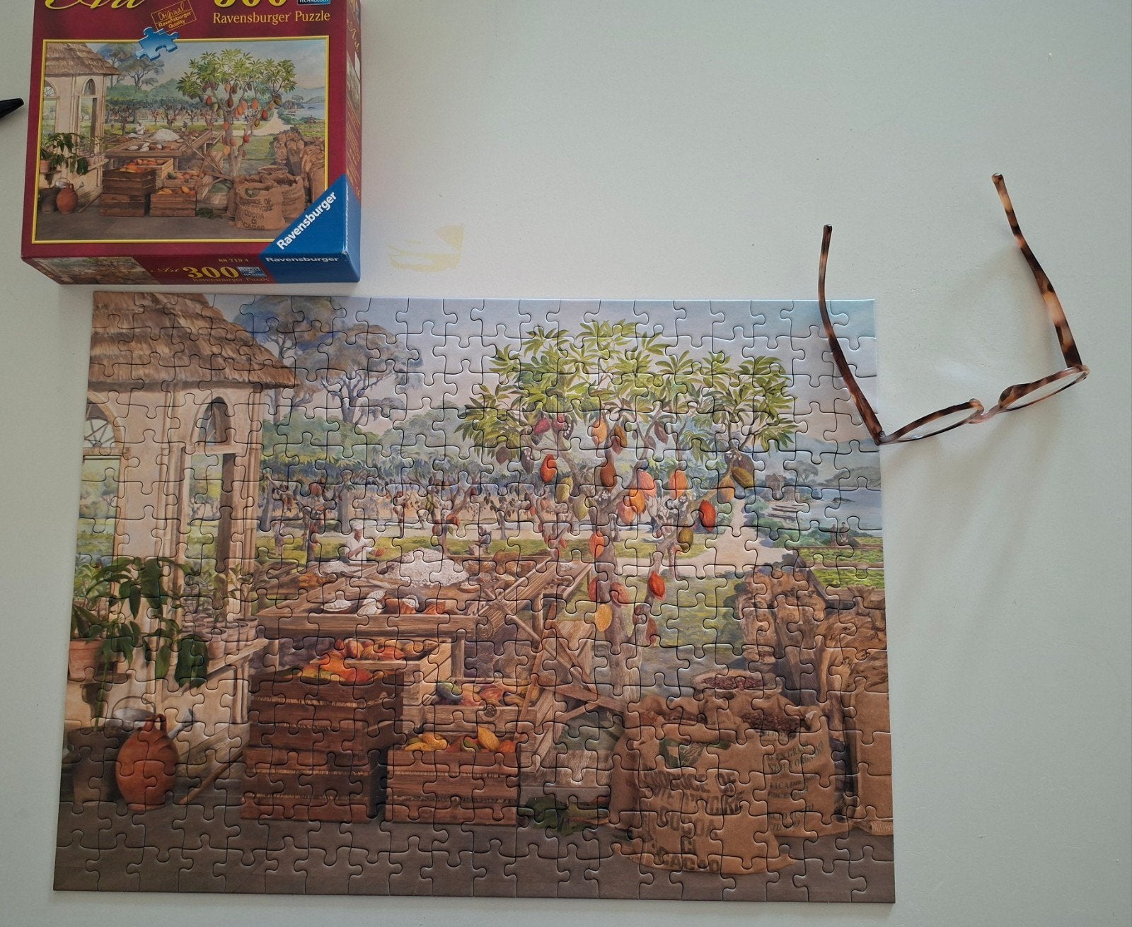 Ravensburger Legpuzzel 300 stukjes - Marktscène, Ophalen of Verzenden, Minder dan 500 stukjes, Gebruikt, Legpuzzel