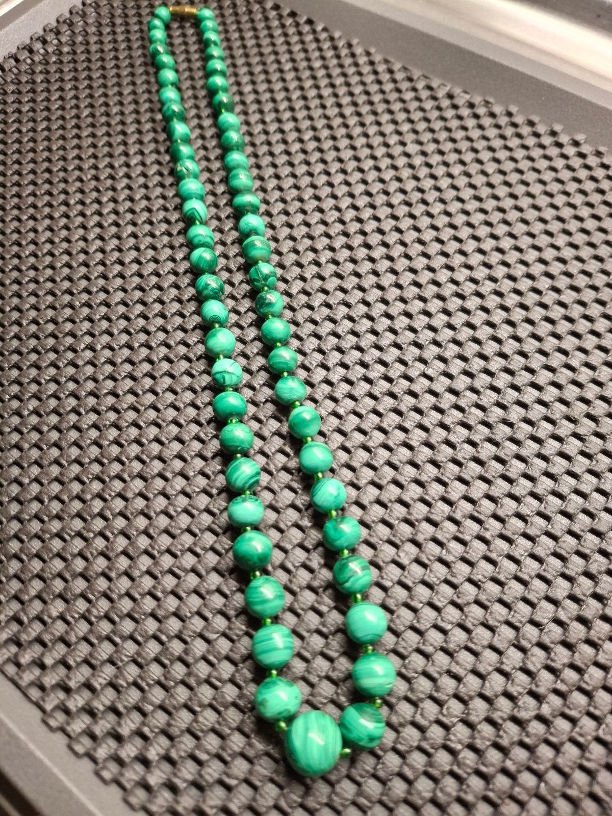halssnoer  malachiet lengte 60cm, Verzenden, Groen, Steen of Mineraal