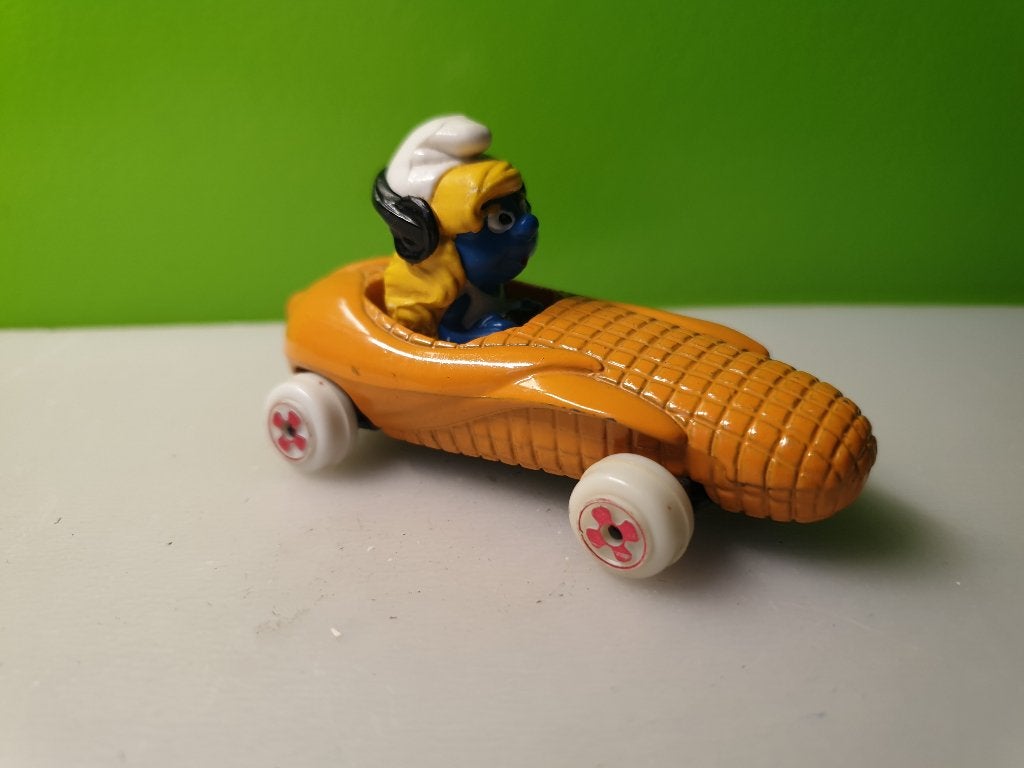 ESCI 0007 - Smurfin in mais auto (oranje), Ophalen of Verzenden, Gebruikt, Auto