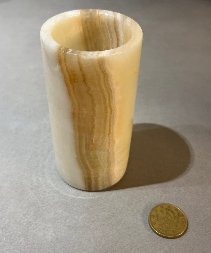 Onyx Marmeren Beker/Vaasje - Uniek Natuurlijk Design, Ophalen of Verzenden
