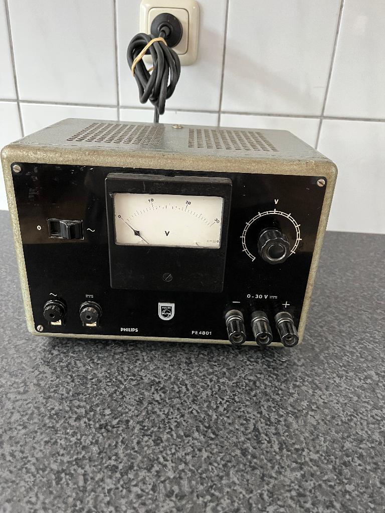 Zeldzame vintage Philips PE4801 voeding . 0-30 volt . 300 ma, Ophalen of Verzenden, Gebruikt