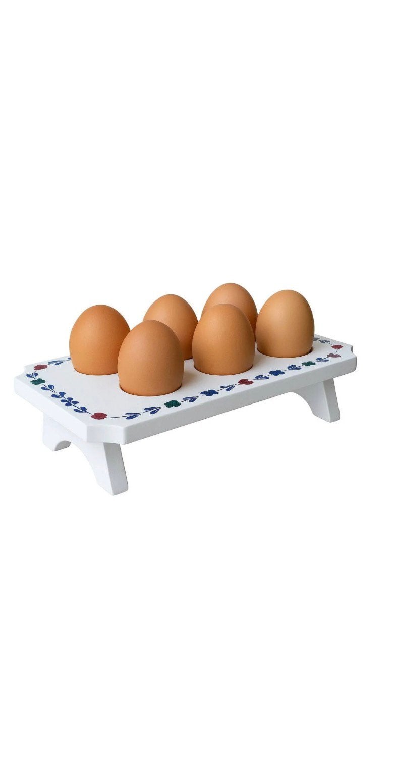 Boerenbont eierrekje wit hout voor 6 eieren, Overige typen, Hout, Nieuw, Ophalen of Verzenden